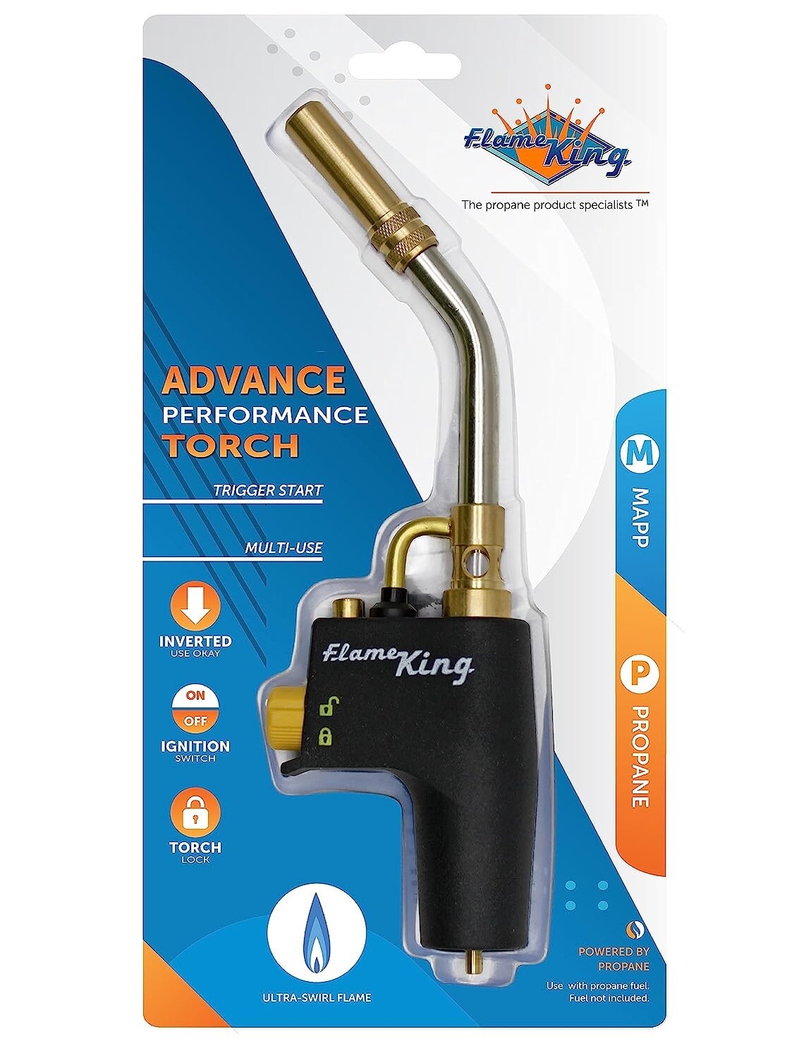 Flame King FK4500CGA High Intensity Propane Torch Head with Ultra Swirl Flame