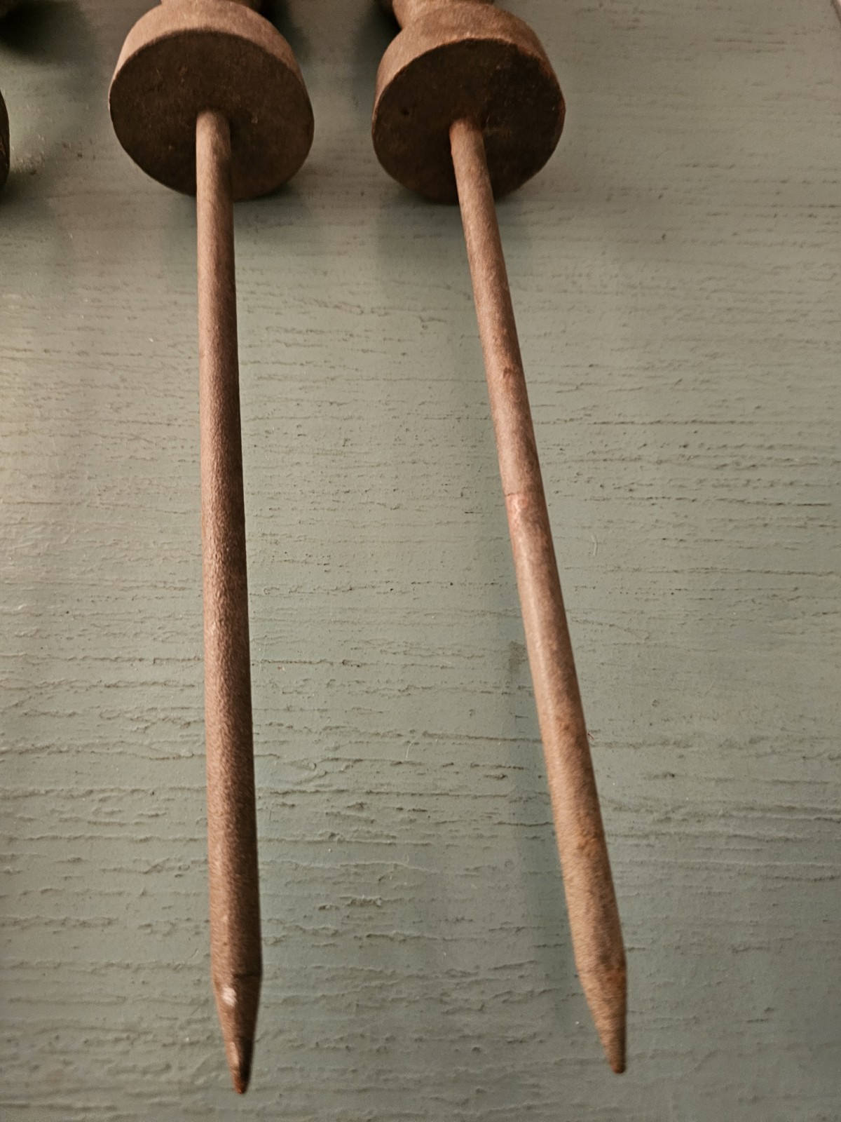 Antique Garden Salvage-4 Cast Iron Hose Guide Stakes W/FencePost Finial...