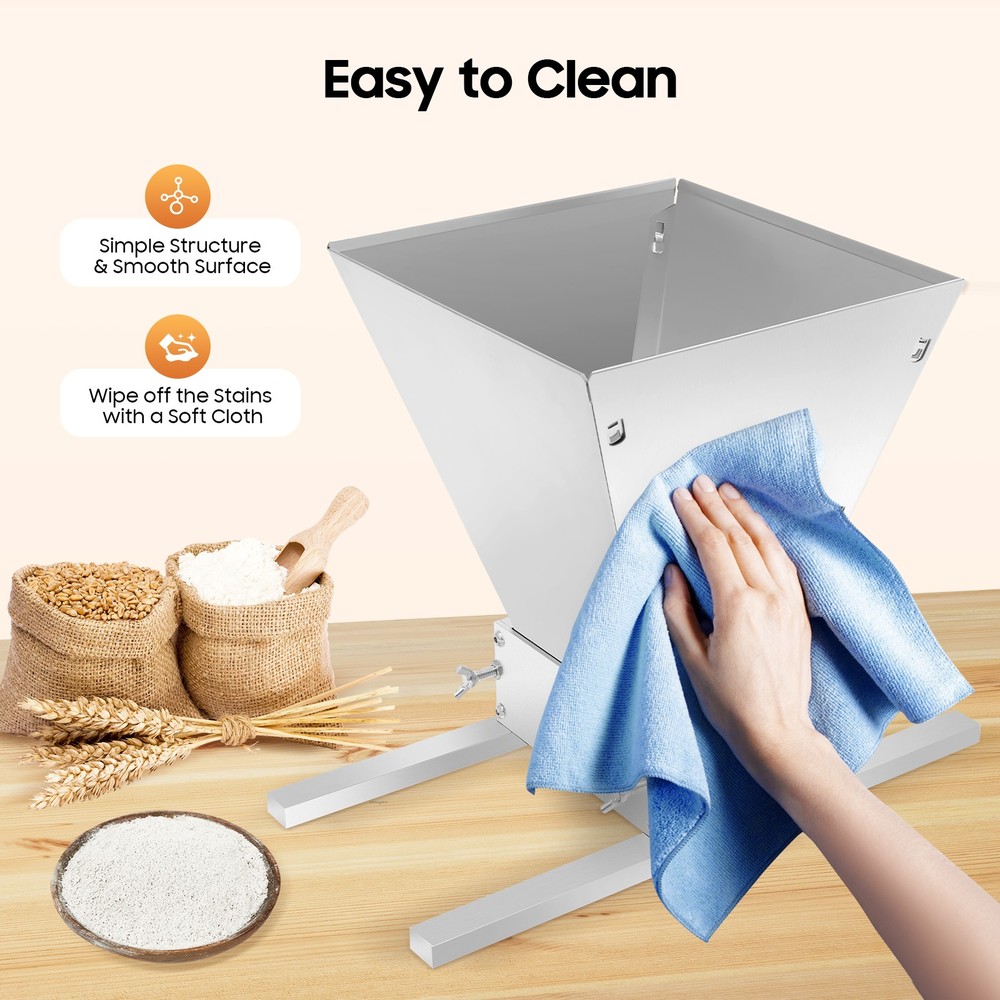 4L Manual Roller Grain Mill Adjustable Low Speed Drill Corn Crusher Machine US