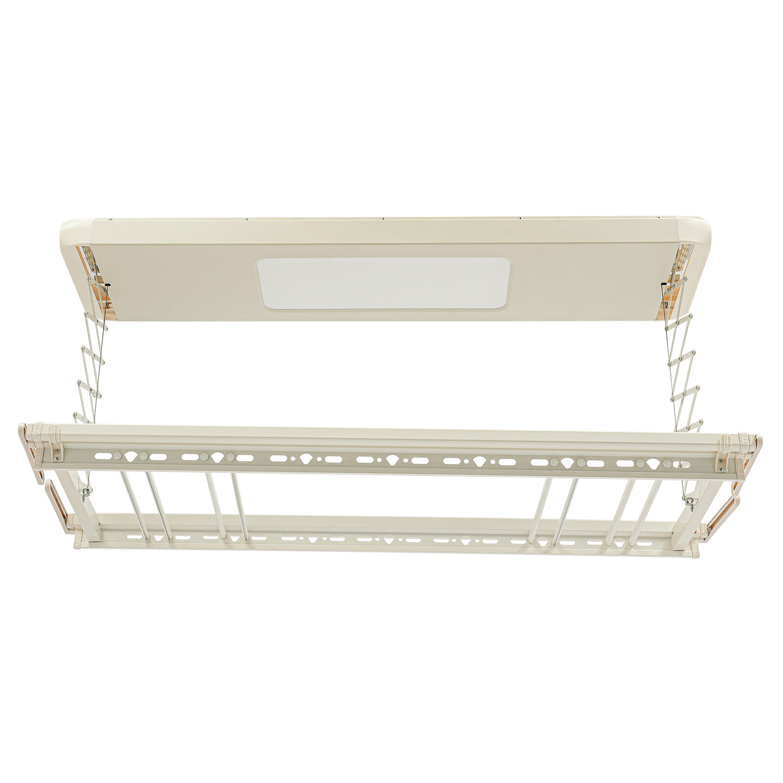 8 Rods Ceiling-mounted Clothesline Resealable Vertical Drying Rack Led Light 24W