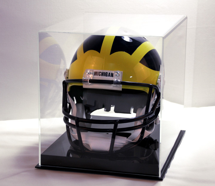 Football helmet display case solid base NFL NCAA 85% UV filtering