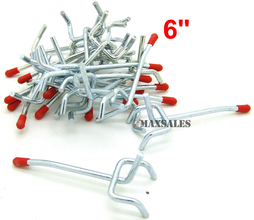 100pc 6" Peg Board Hooks Display Storage Organization
