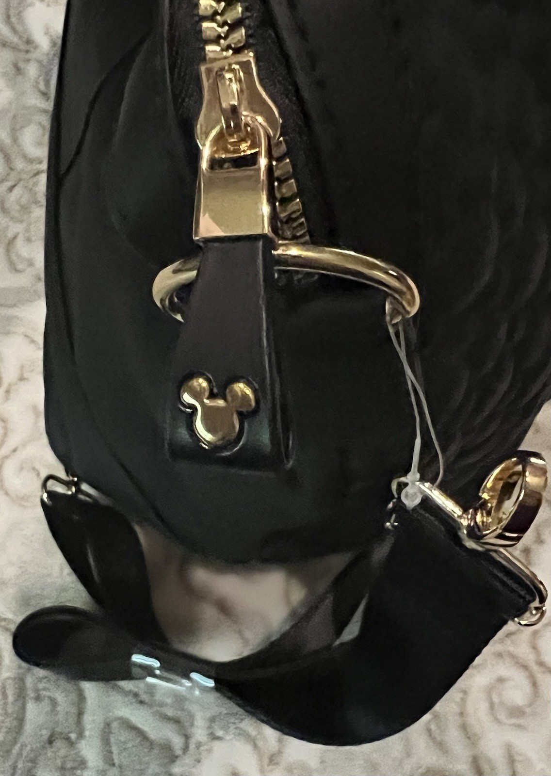 Disney Primark Mickey Mouse Black and Gold Duffle Bag Large Quilted Tote NWT