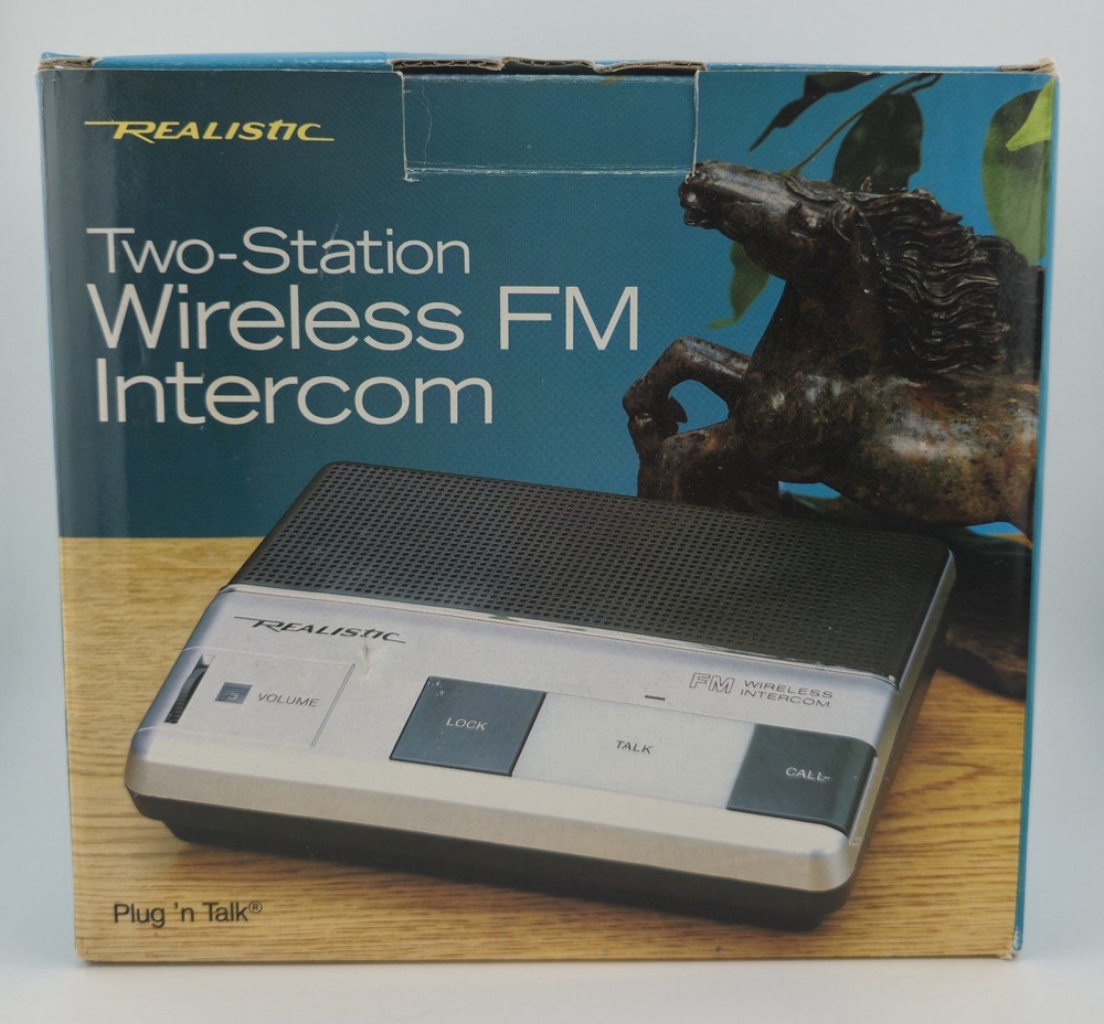 Realistic Two Station Plug and Talk Wireless FM Intercom #43-224