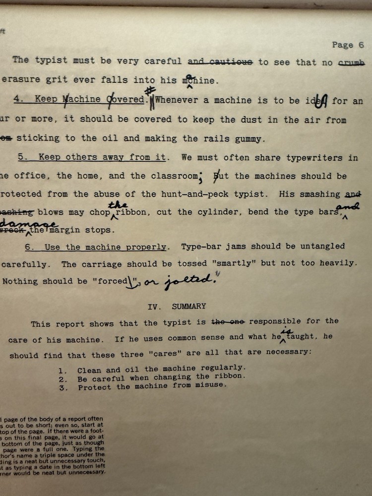 1950’s Typewriter Junior High Manual And Typing Textbook