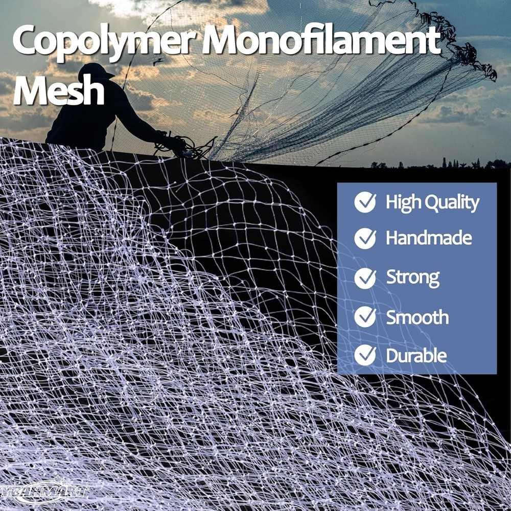 7ft Radius Cast Net with Zinc Sinker Weights