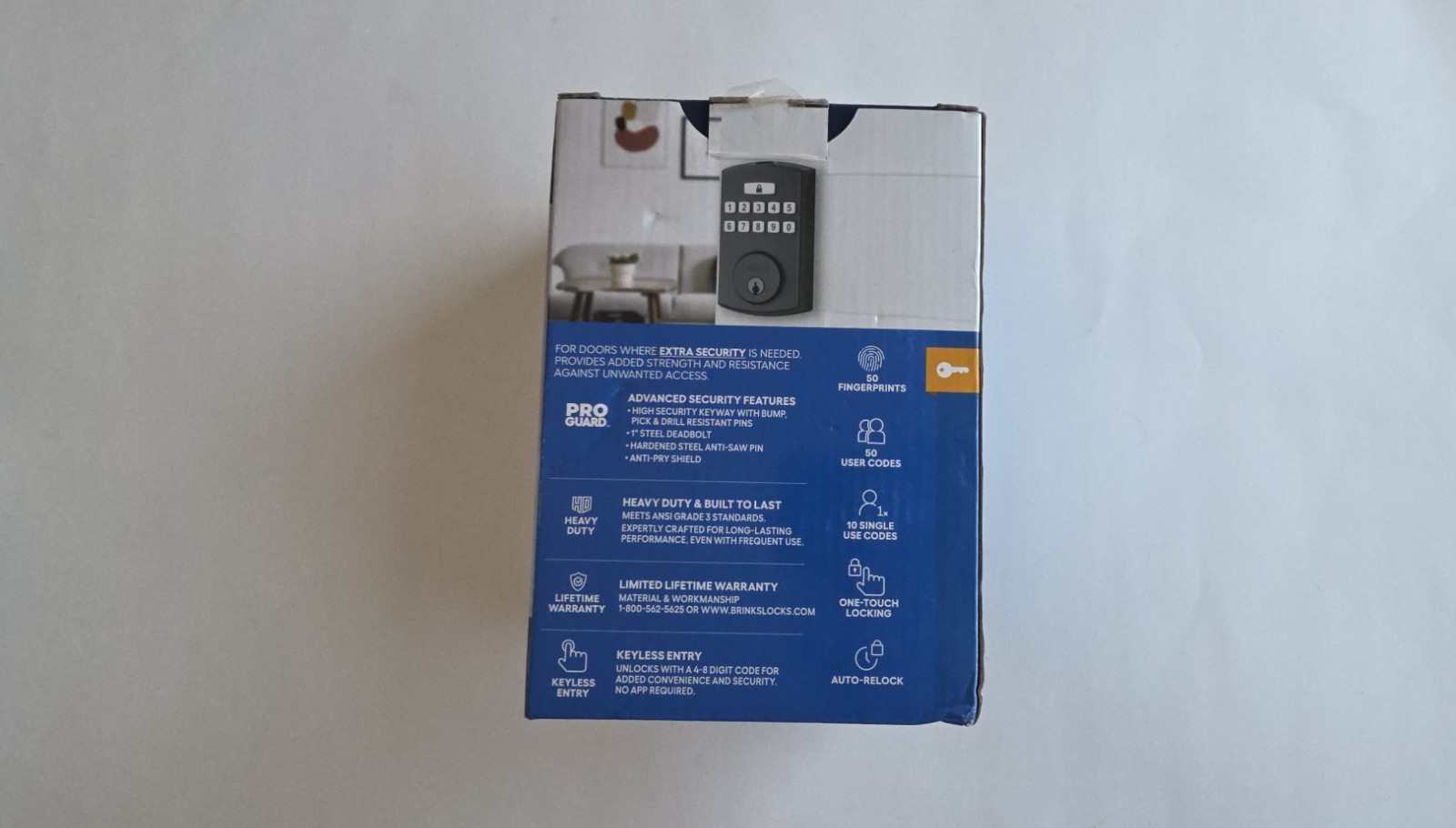 Brinks 4392 Electronic Fingerprint and Keypad Deadbolt - Black