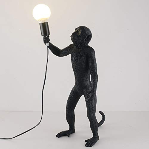 Modern Table Light, Monkey Desk Lamp, Resin Standing Monkey Lighting for Black