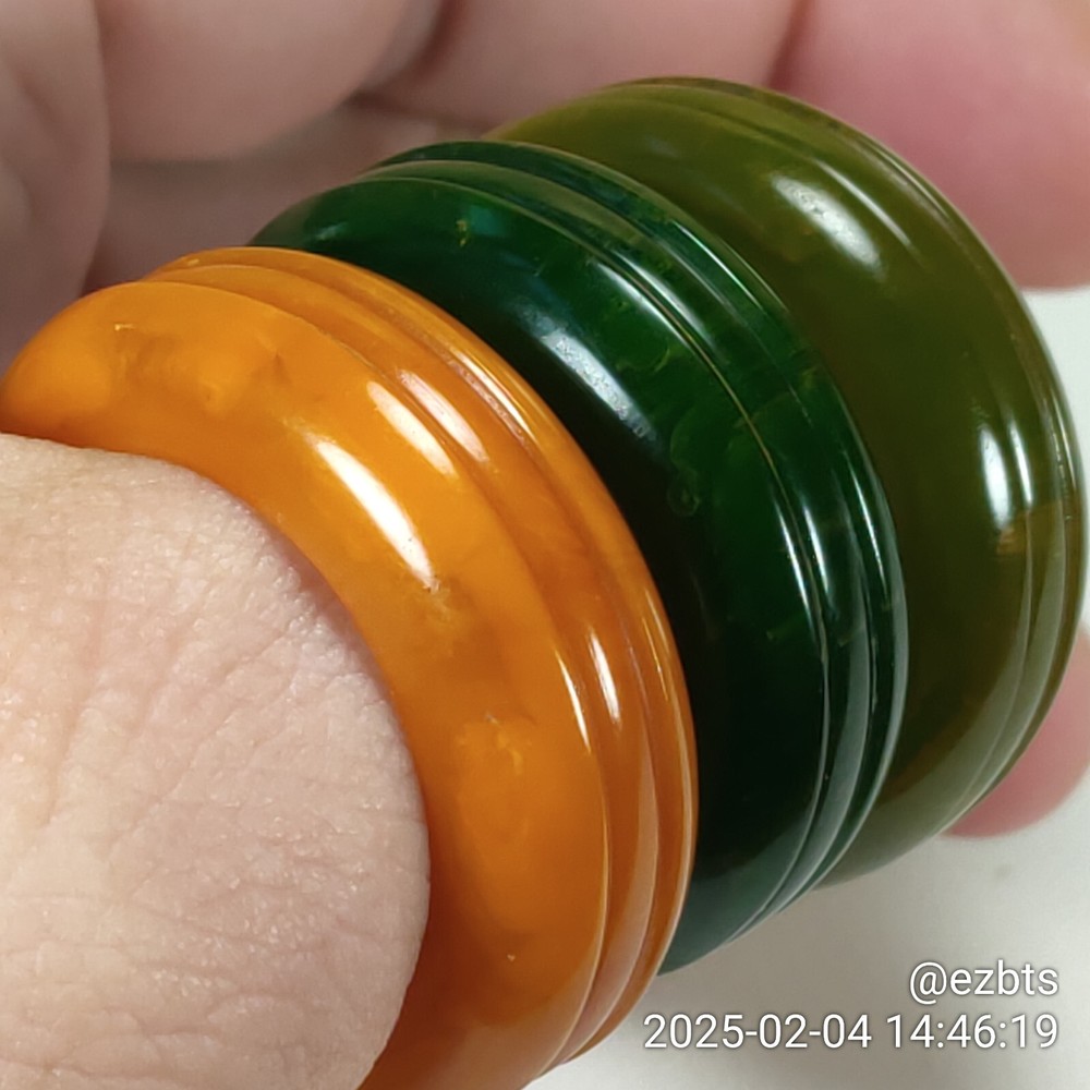 3 Bakelite Catalin Napkin Rings