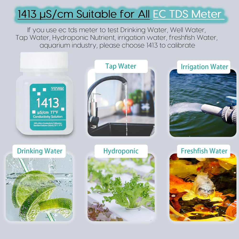 1413 Μs/Cm Calibration Solution, Conductivity Salt Standard Buffer Solution for