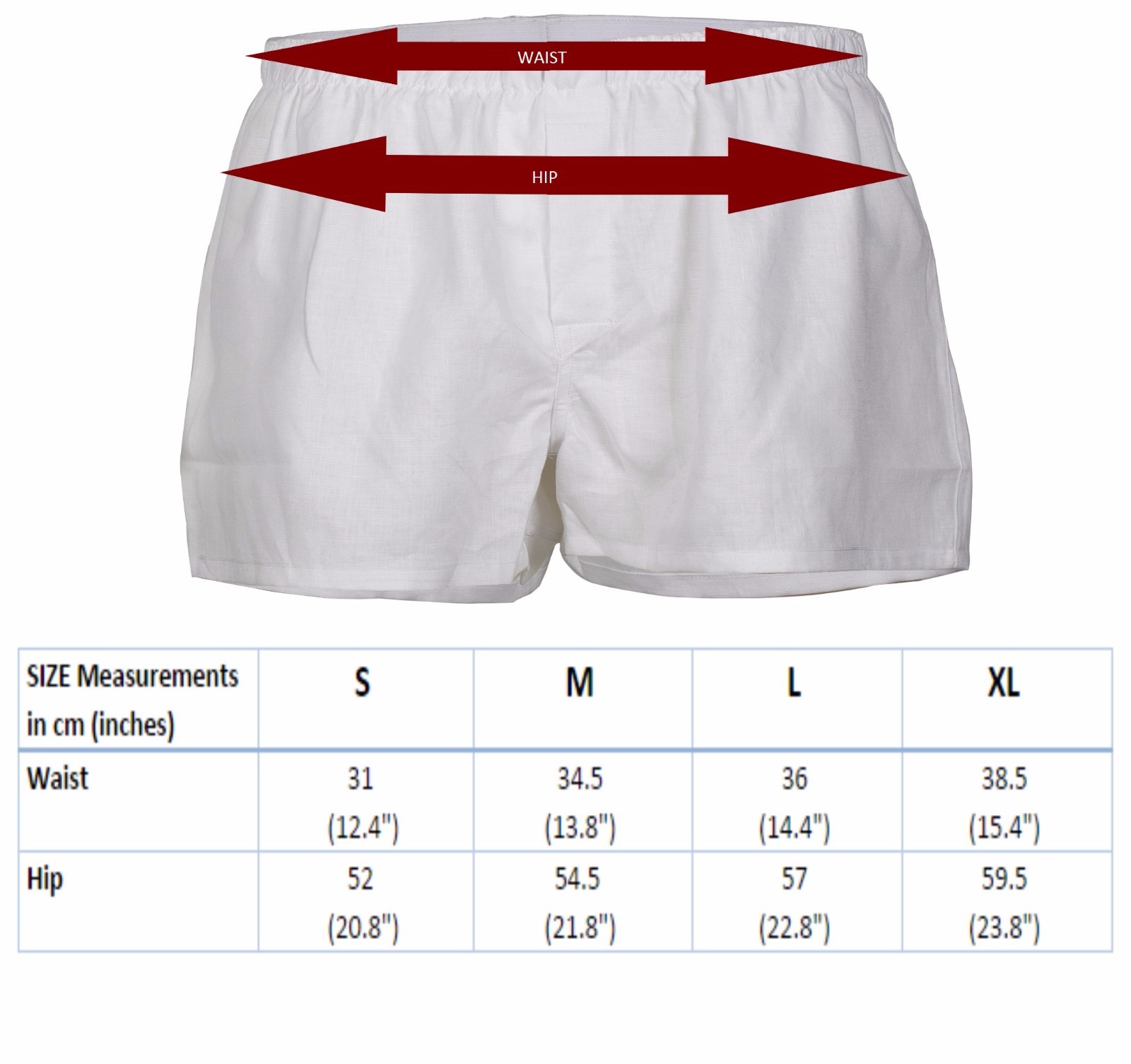 Pack of 5Pcs Men's Boxer Shorts 100% Linen Organic Eco Friendly Underwear Trunks