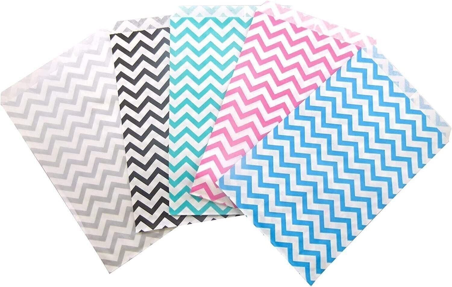 Decorative Flat Mixed Chevron Paper Gift Bags