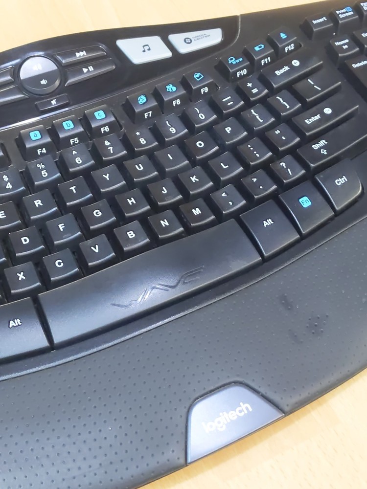 Logitech Wireless Wave Keyboard K350 & Mouse Set, M310 Mouse + USB Dongle C