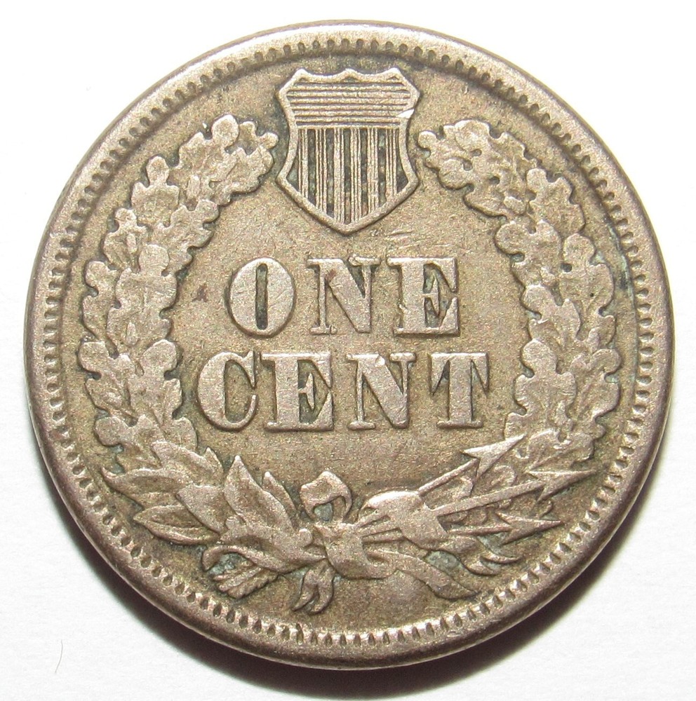 1863 Indian Head Cent VF OBV Drill Spot (C160)