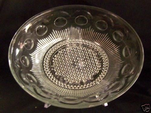GLASS THUMBPRINT SERVING BOWL 8.5" diameter