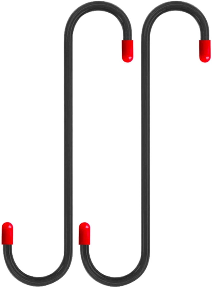 2 PCS Brake Caliper Hanger Hooks with Red Rubber Tips,Auto Black