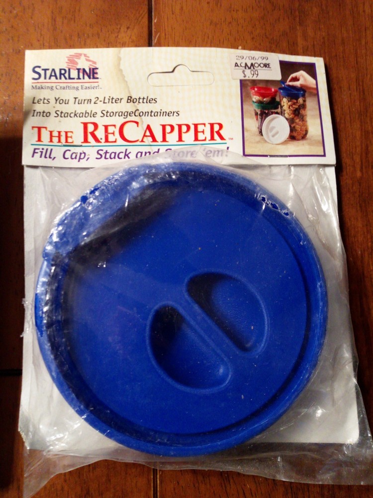 2 Starline The ReCapper Turn 2-Liter Bottles Recycle Storage Stackable 1 Can Cap