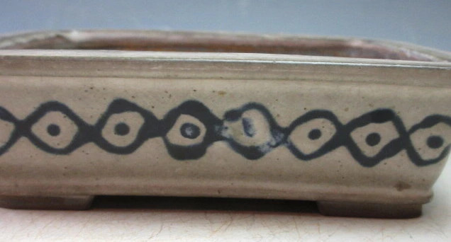 Ito Tonyo Patterned Rectangular Bonsai Pot – Blue/White, Unique Design
