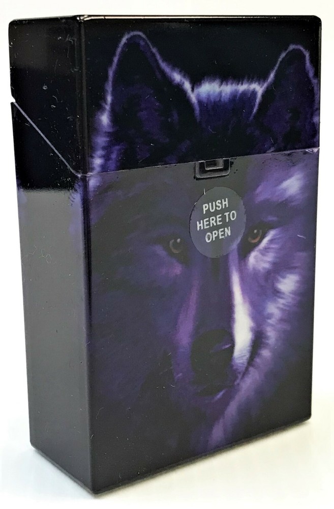 Eclipse Wolf Design Hard Plastic Crushproof Cigarette Case, 2ct, Kings 3116D17-2