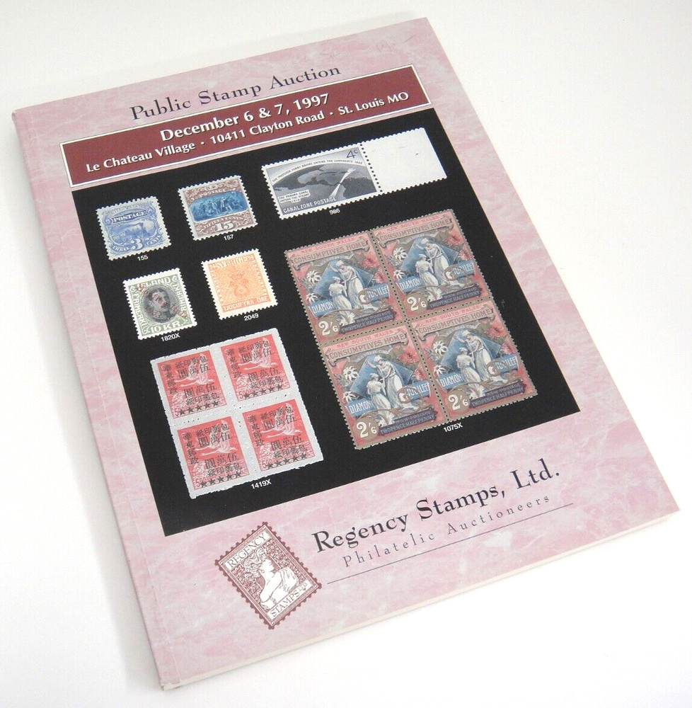 Regency Stamp Auction Catalog 1997 Hong Kong Macao China Full Sheets Canal Zone