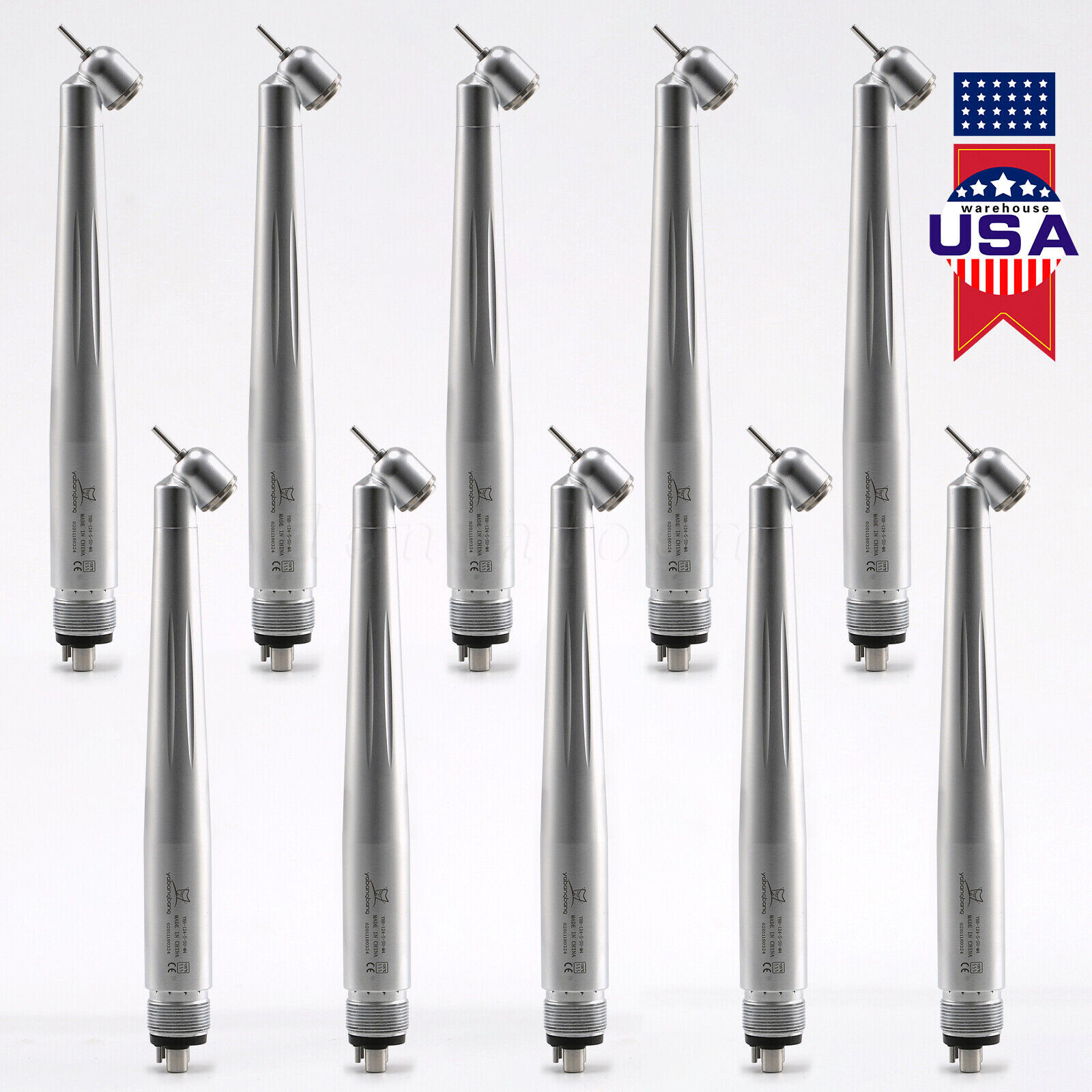 1-10 NSK Style Dental 45 Degree Surgical High Speed Handpiece Push Button 4Hole