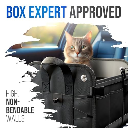 Car Trunk Organizer – Collapsible Storage Box with Adjustable Large Black