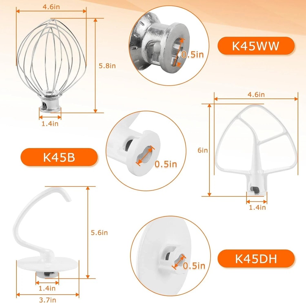 Stand Mixer Attachments 3-Piece Kit -Replace for Kitchen aid Accessories