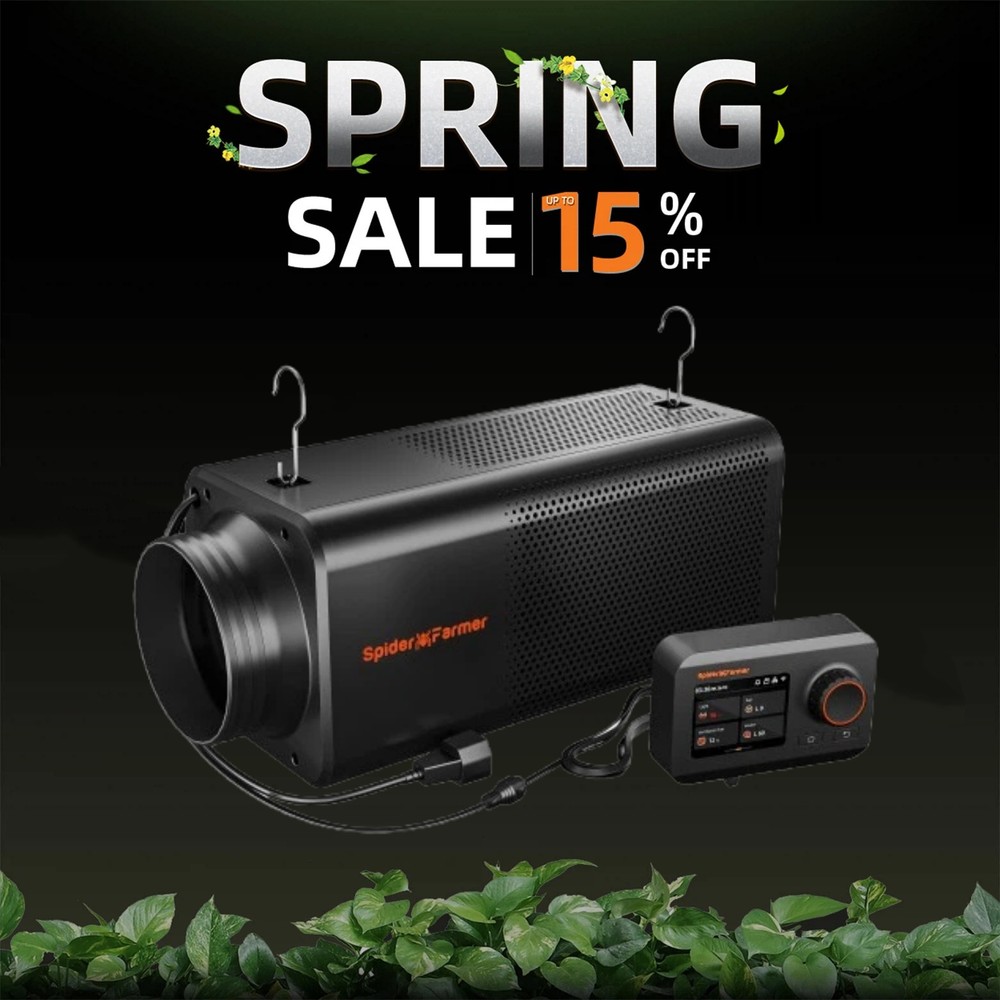 Spider Farmer 6" Inline Fan with Carbon Filter GGS Controller Ventilation System