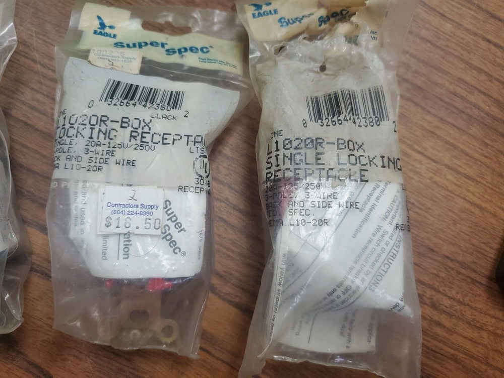 (4-PCS) Eagle Super Spec Single Locking Receptacles L1020R-BOX + 2 MORE (TA48MS)