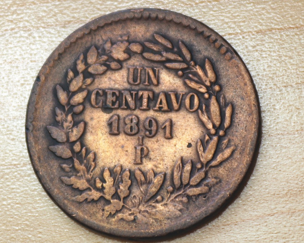 1891 Pi Mexico 1 Centavo
