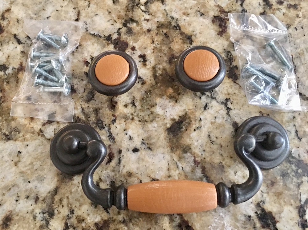 **50** LOT Sets Drawer Pulls HINGED w/ 20 door knobs  (vintage black)
