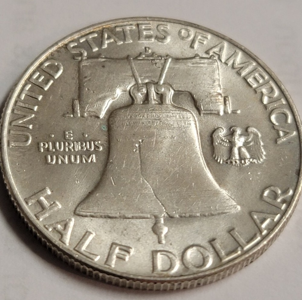 1963 PD Silver Franklin Half Dollars, Uncirculated From A Freshly Opened Roll