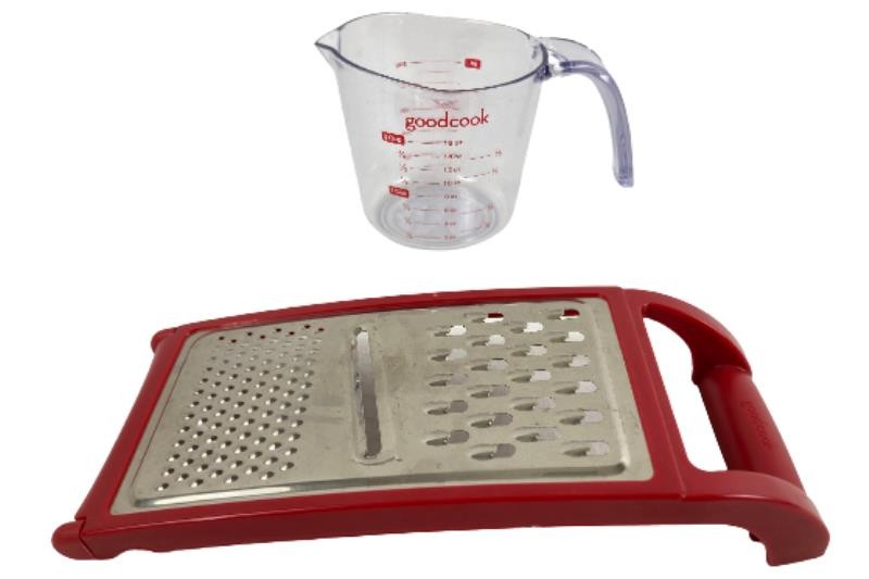 Goodcook Kitchen Tools Set 2-Cup Measuring Cup & Red Handheld Grater