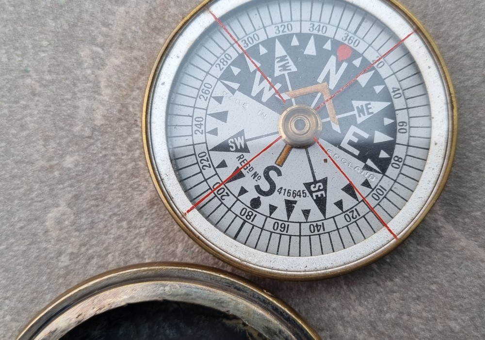 Antique Military Brass Compass