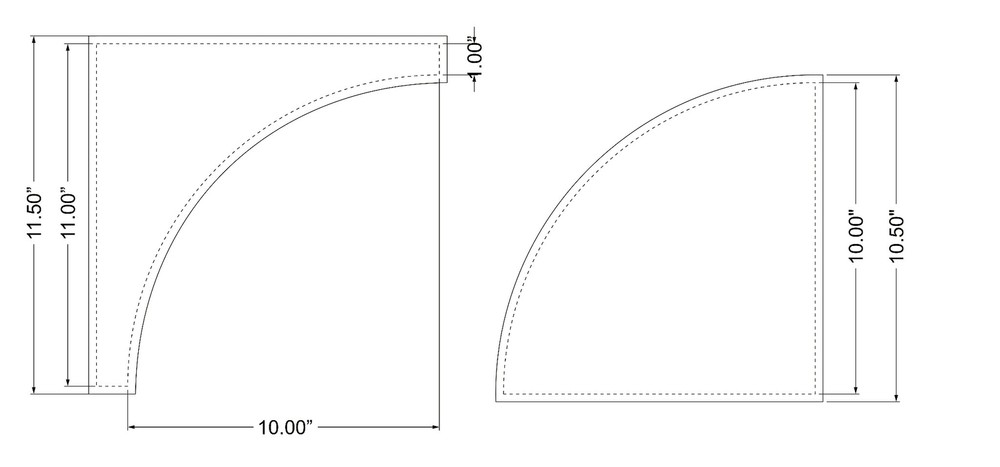 Drunkards Path Quilting Template-1/8 Inch Acrylic