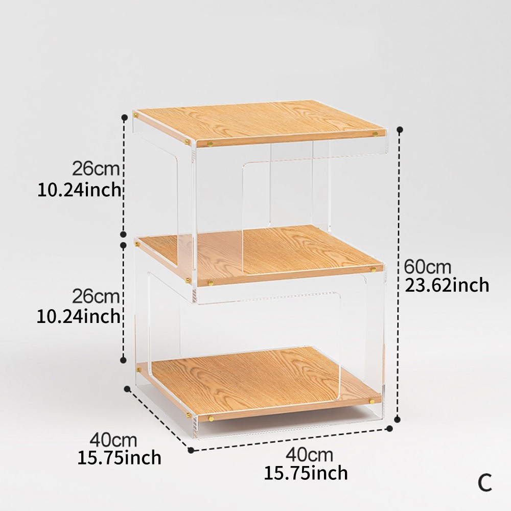 Acrylic Storage Cabinets Sidetable Nightstand Bedroom Bedside Table Organizer US