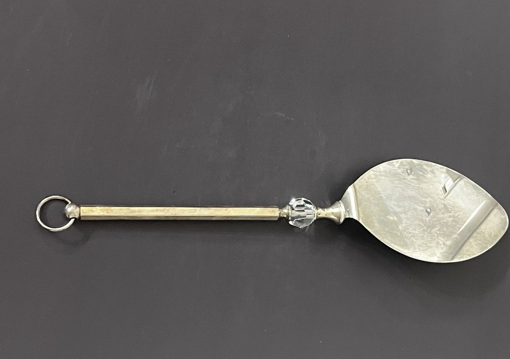 Silver Plated Cake Trowel with a Crystal Pre Owned with Box