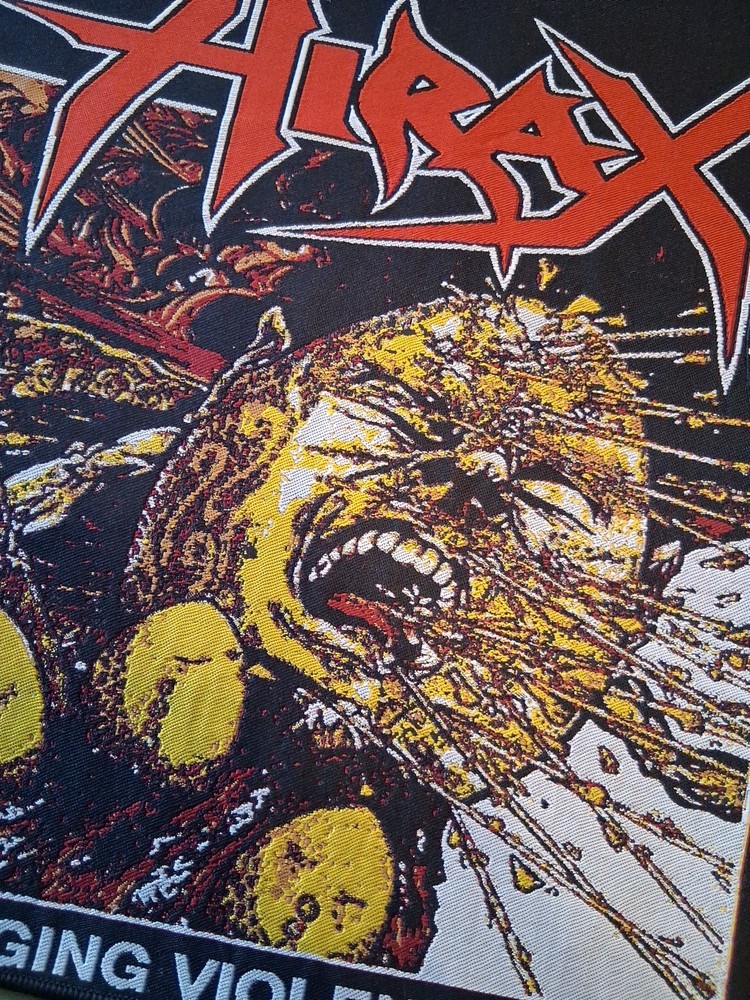 Hirax Raging Violence WOVEN Backpatch Black Border