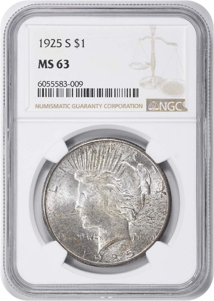 1925-S Peace Silver Dollar MS63 NGC