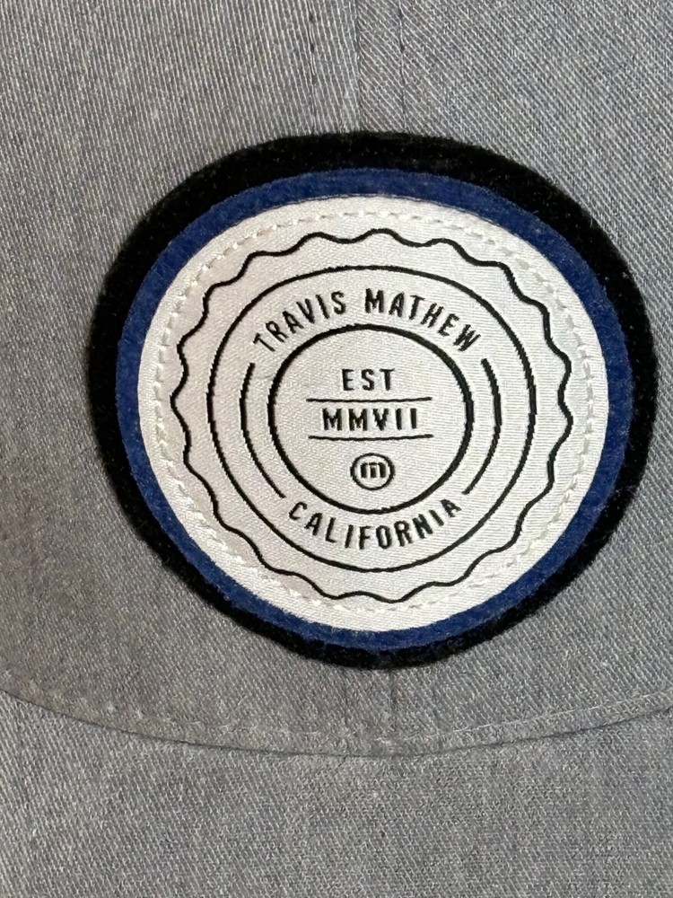 TRAVIS MATHEW California Patch Golf Vented Hat Gray Cap Snap Back