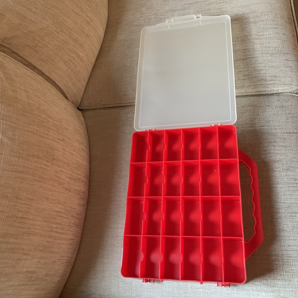 Red Clear Through Hot Wheels Redlines Carry Case 48 Slots With Handle