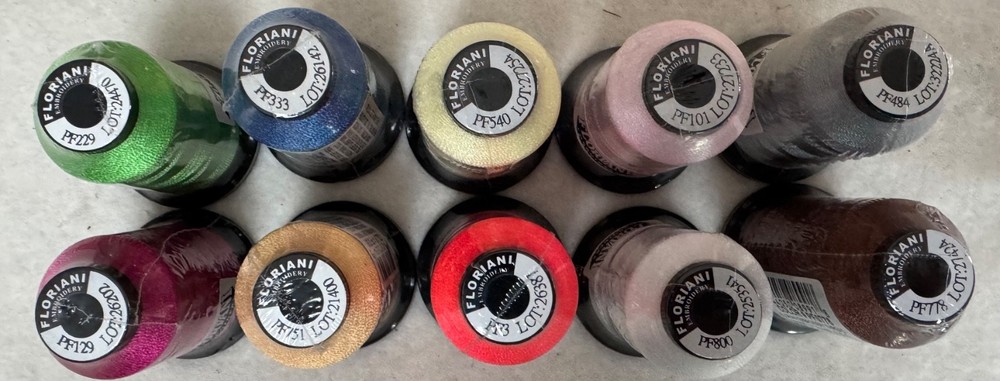 Floriani Embroidery Thread 10 New Spools Polyester