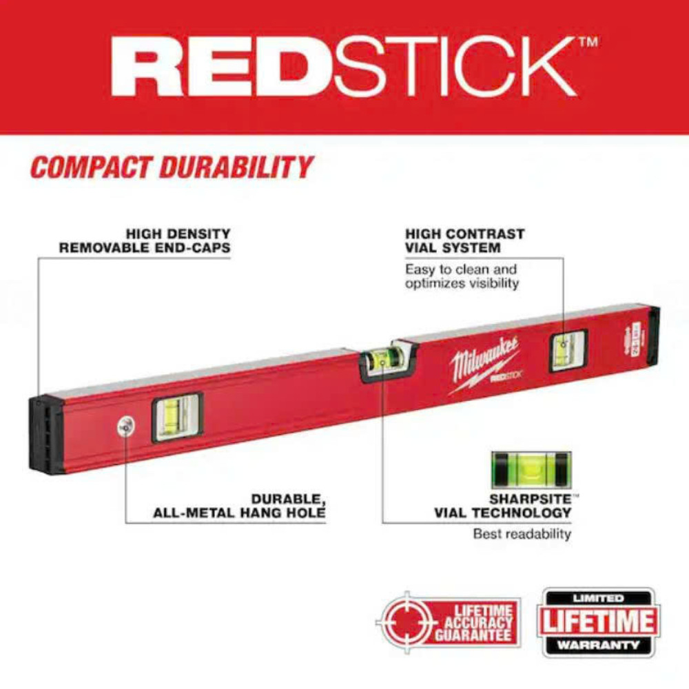 Milwaukee Tool MLCM48 48 in REDSTICK Compact Box Level