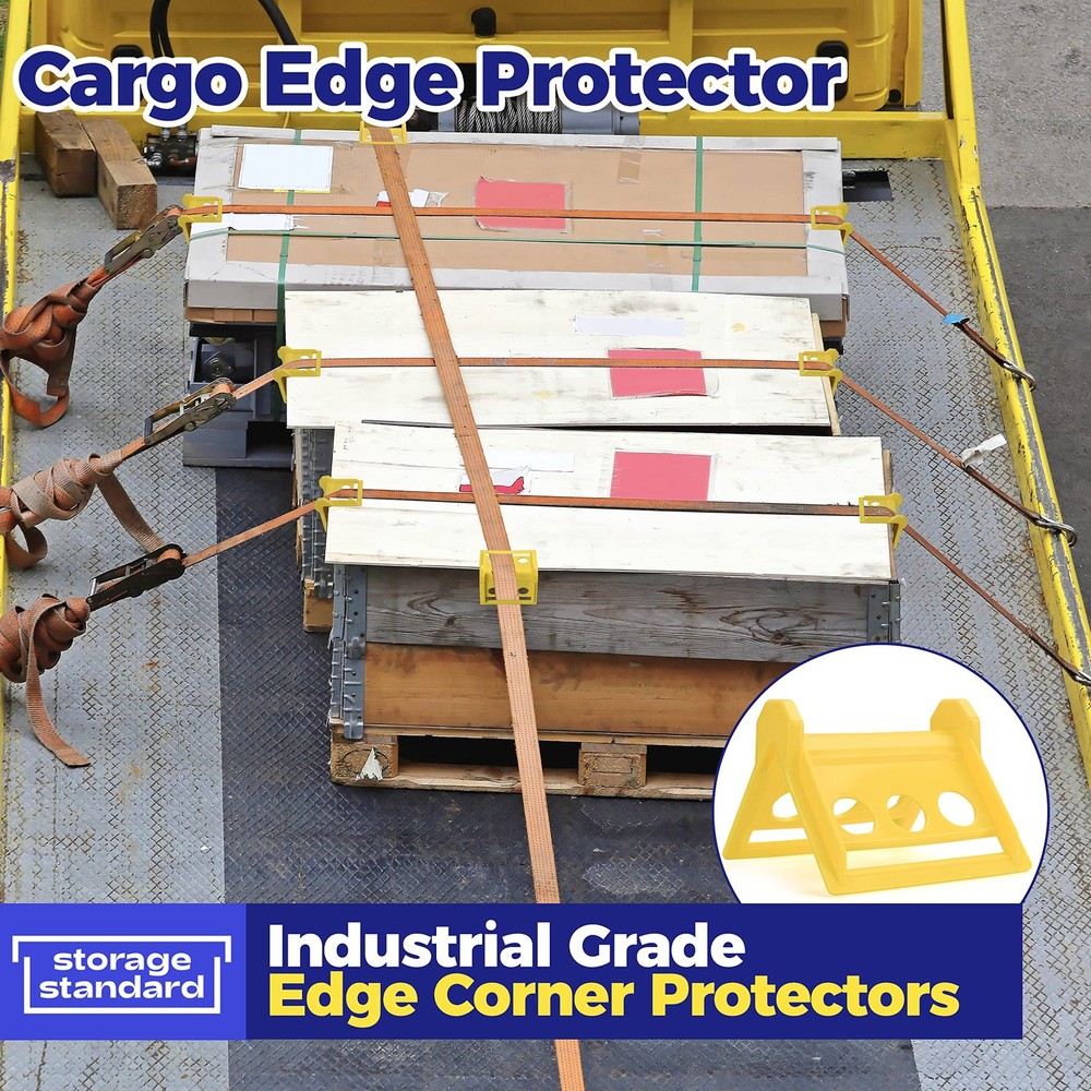 24 Pack Edge Corner Protector With Carrying Case for Flatbed Cargo Yellow