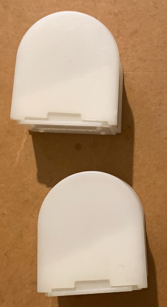 2 Vintage White Plastic Stamp Roll Dispenser Cases- Shaped Like Mailboxes