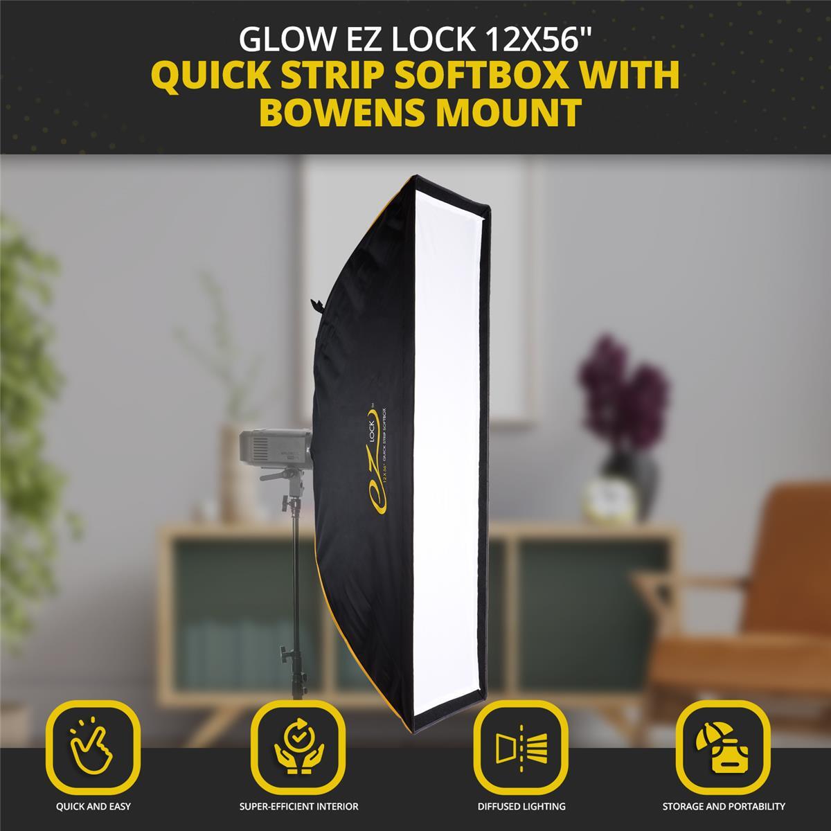 Glow EZ Lock 12x56" Quick Strip Softbox With Bowens Mount #EZ-SB-1256