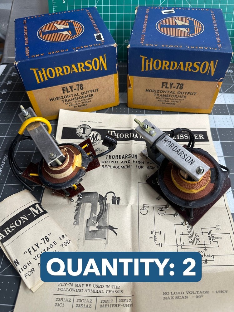 2-pack Thordarson FLY-78 Transformer Horizontal Output 90-DEG Admiral 79D48-1