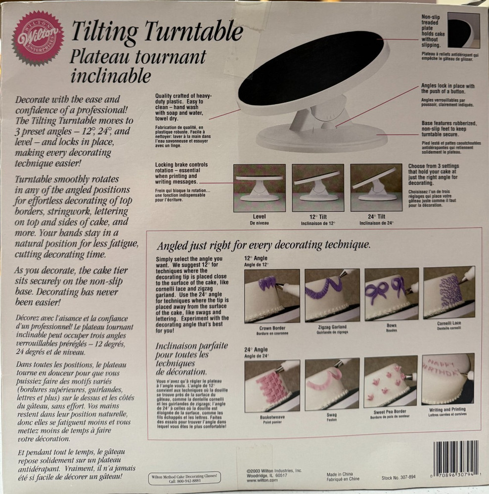 Wilton Tilting Turntable Cake Decorating Display Table - NEW Open Box