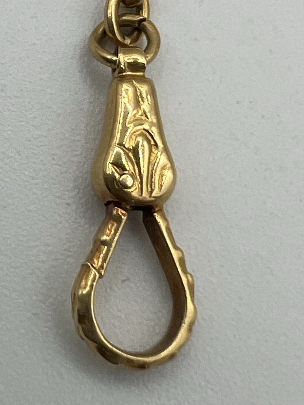 18k 750 Yellow Gold Antique Vintage Pocket Watch Chain - Unique & Unusual Link