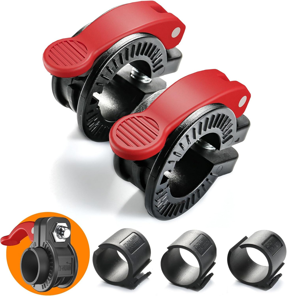 Narrow Barbell Clips for Olympic Bars, Adjustable Weight Locking Collars